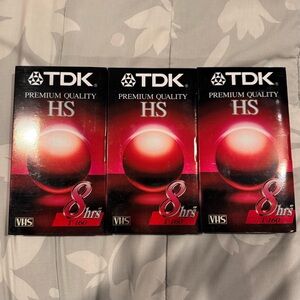 Bundle of 3 Sealed Blank VHS Tapes
